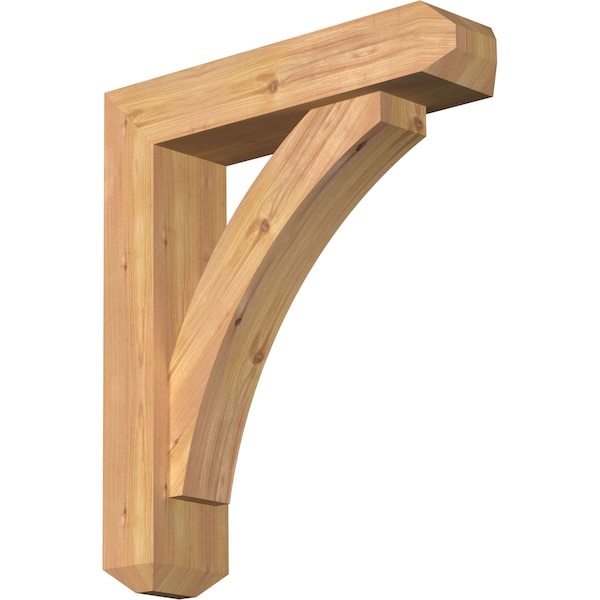 Ekena Millwork Thorton Craftsman Smooth Bracket w/ Offset Brace, Western Red Cedar, 5 1/2"W x 22"D x 26"H BKT0604X22X26THR04SWR - main
